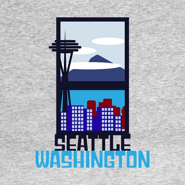 Seattle Skyline T-Shirt by Clever City Creations